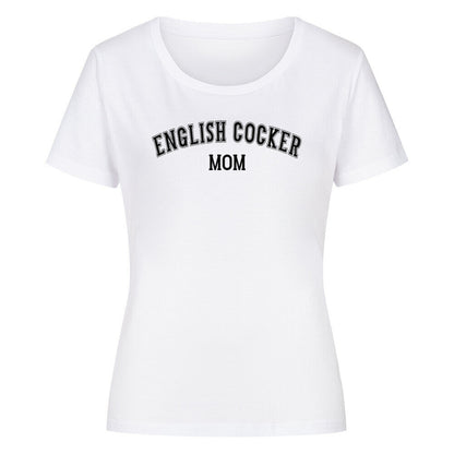 Premium Organic Damen-Shirt "English Cocker - MOM" Weiß – hunde-shirt.de
