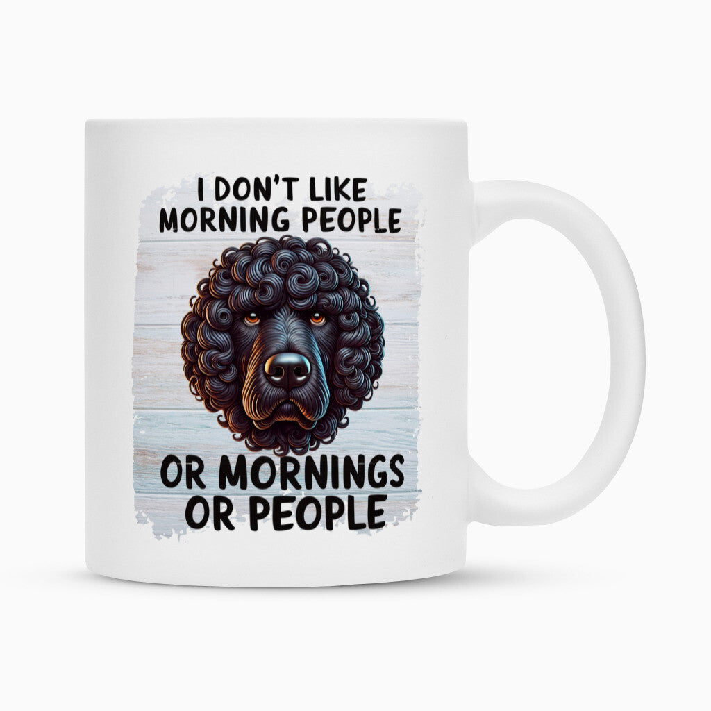 Tasse "Curly Coated Retriever - Morning People" Weiß – hunde-shirt.de