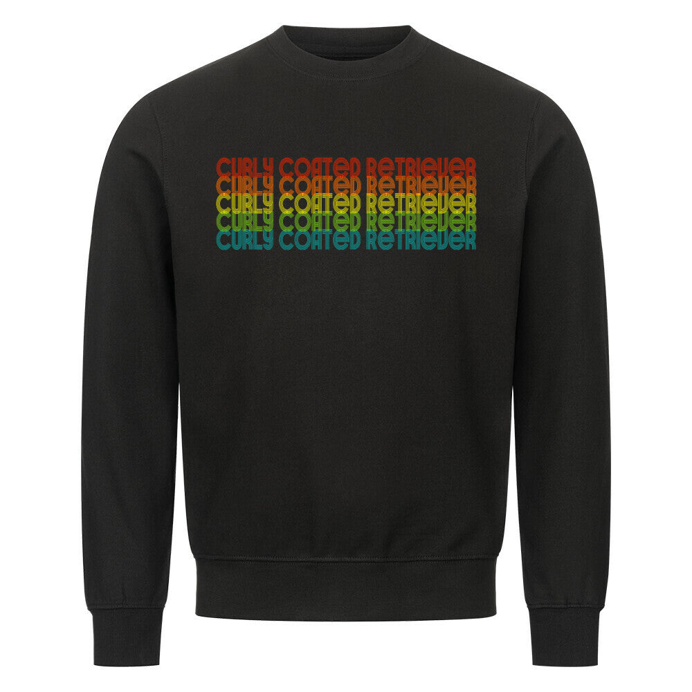 Premium Sweatshirt "Curly Coated Retriever - RETRO" Schwarz – hunde-shirt.de