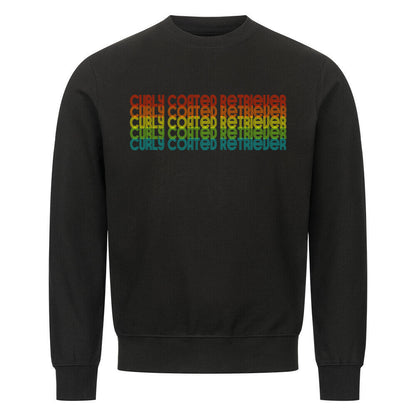 Premium Sweatshirt "Curly Coated Retriever - RETRO" Schwarz – hunde-shirt.de