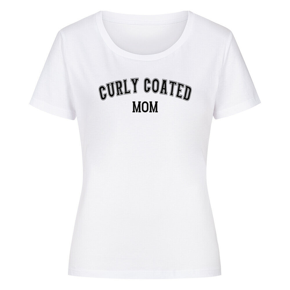 Premium Organic Damen-Shirt "Curly Coated - MOM" Weiß – hunde-shirt.de