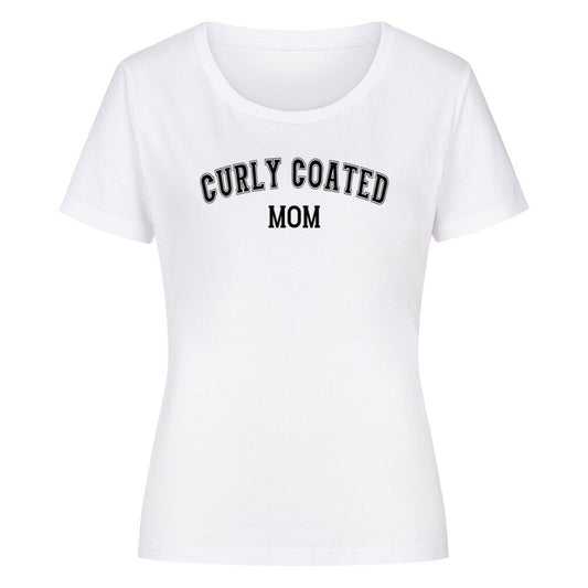 Premium Organic Damen-Shirt "Curly Coated - MOM" Weiß – hunde-shirt.de