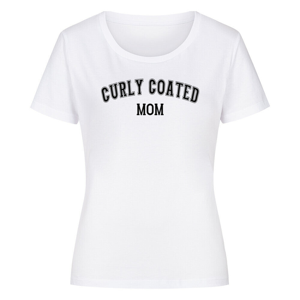 Premium Organic Damen-Shirt "Curly Coated - MOM" Weiß – hunde-shirt.de