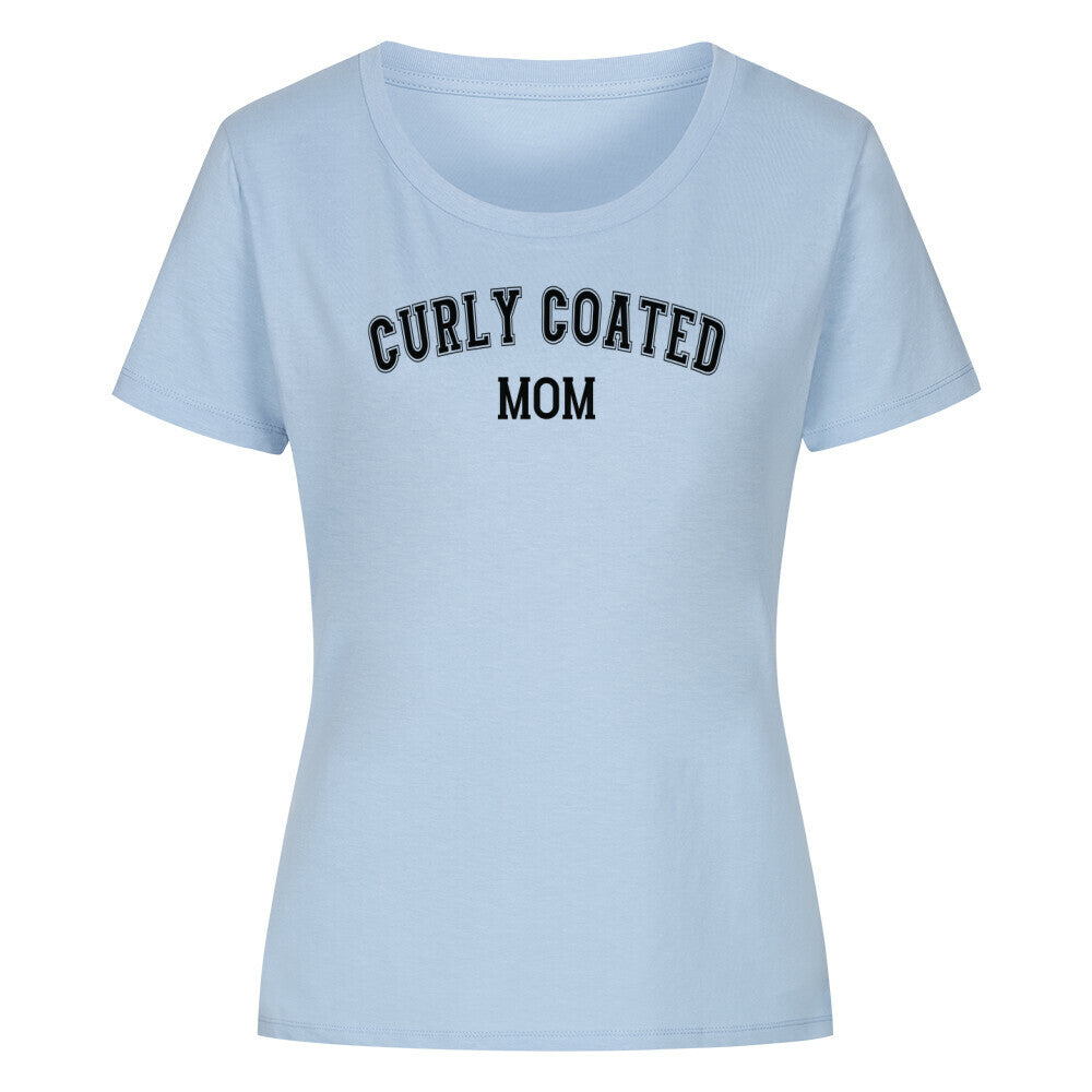 Premium Organic Damen-Shirt "Curly Coated - MOM" Sky Blue – hunde-shirt.de