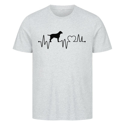 Premium T-Shirt "Curly Coated - Heartbeat" Heather Grey – hunde-shirt.de