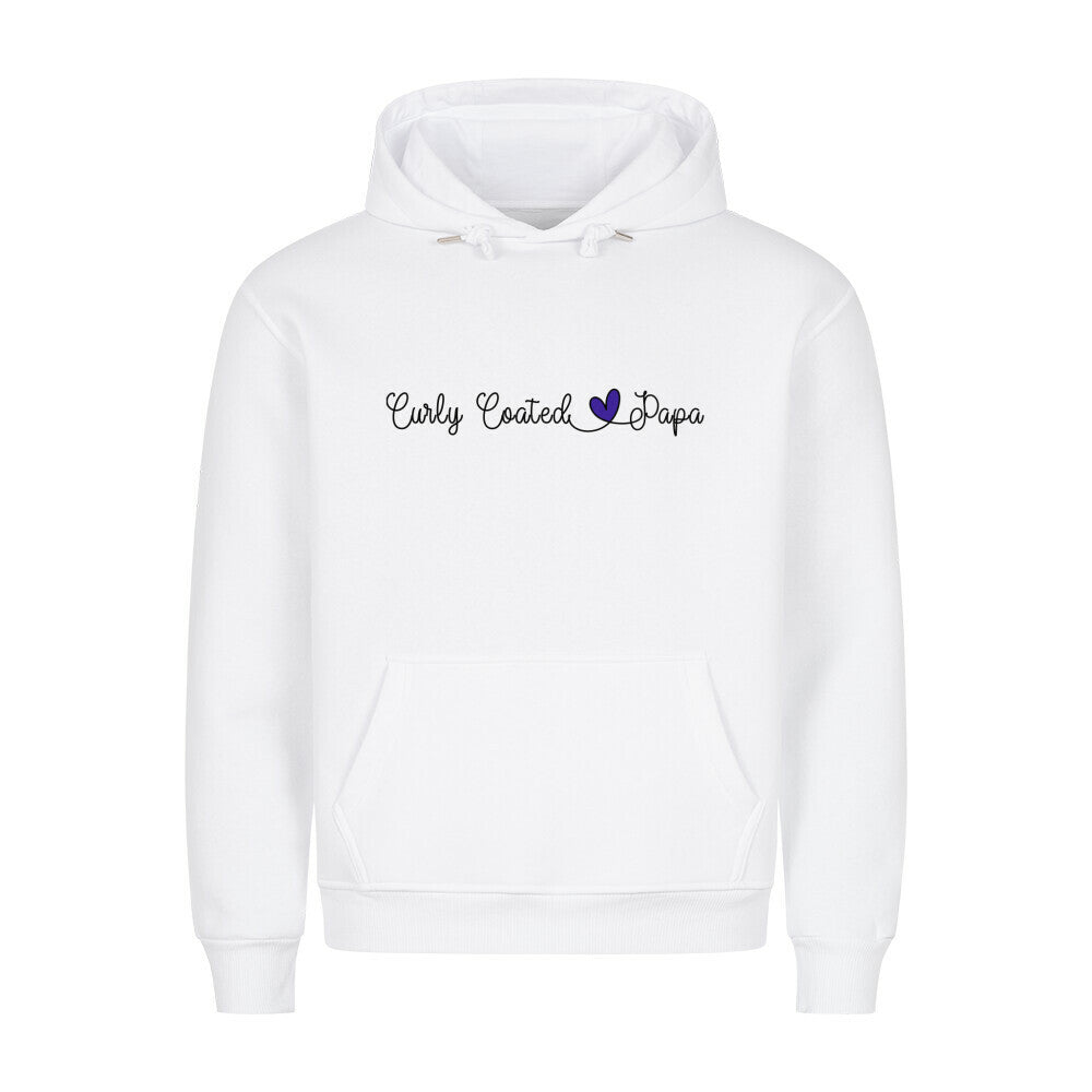 Premium Hoodie "Curly Coated - Papa" Weiß – hunde-shirt.de