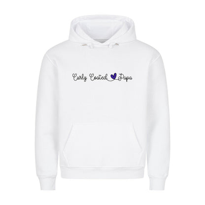 Premium Hoodie "Curly Coated - Papa" Weiß – hunde-shirt.de