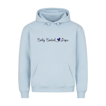 Premium Hoodie "Curly Coated - Papa" Babyblau – hunde-shirt.de