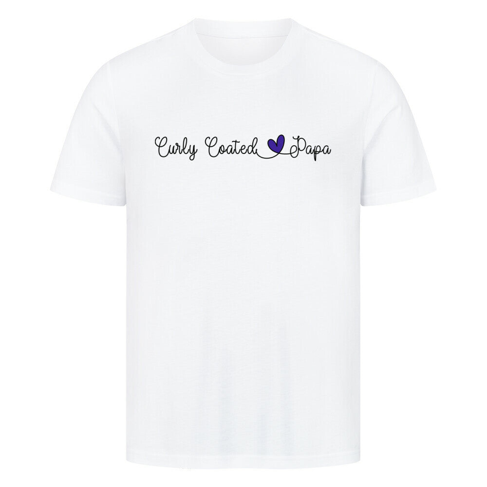 Premium T-Shirt "Curly Coated - Papa" Weiß – hunde-shirt.de