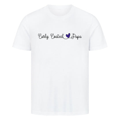 Premium T-Shirt "Curly Coated - Papa" Weiß – hunde-shirt.de