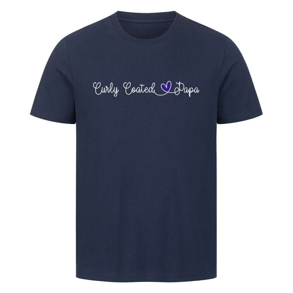 Premium T-Shirt "Curly Coated - Papa" French Navy – hunde-shirt.de