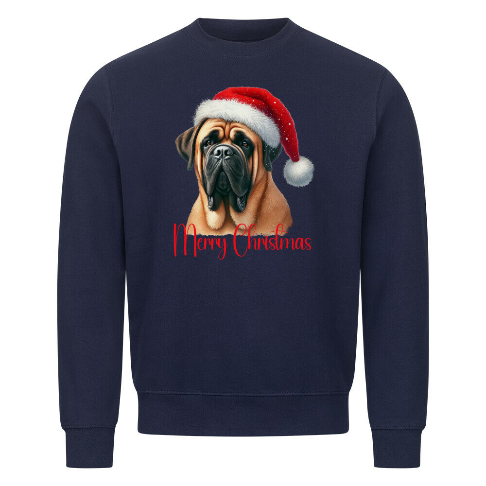 Premium Sweatshirt "English Mastiff - Merry Christmas" Navy Blue – hunde-shirt.de