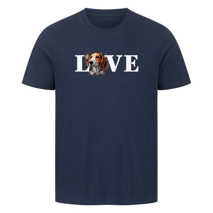 Premium T-Shirt "English Foxhound - LOVE" French Navy – hunde-shirt.de