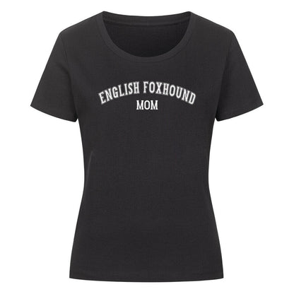 Premium Organic Damen-Shirt "English Foxhound - MOM" Schwarz – hunde-shirt.de