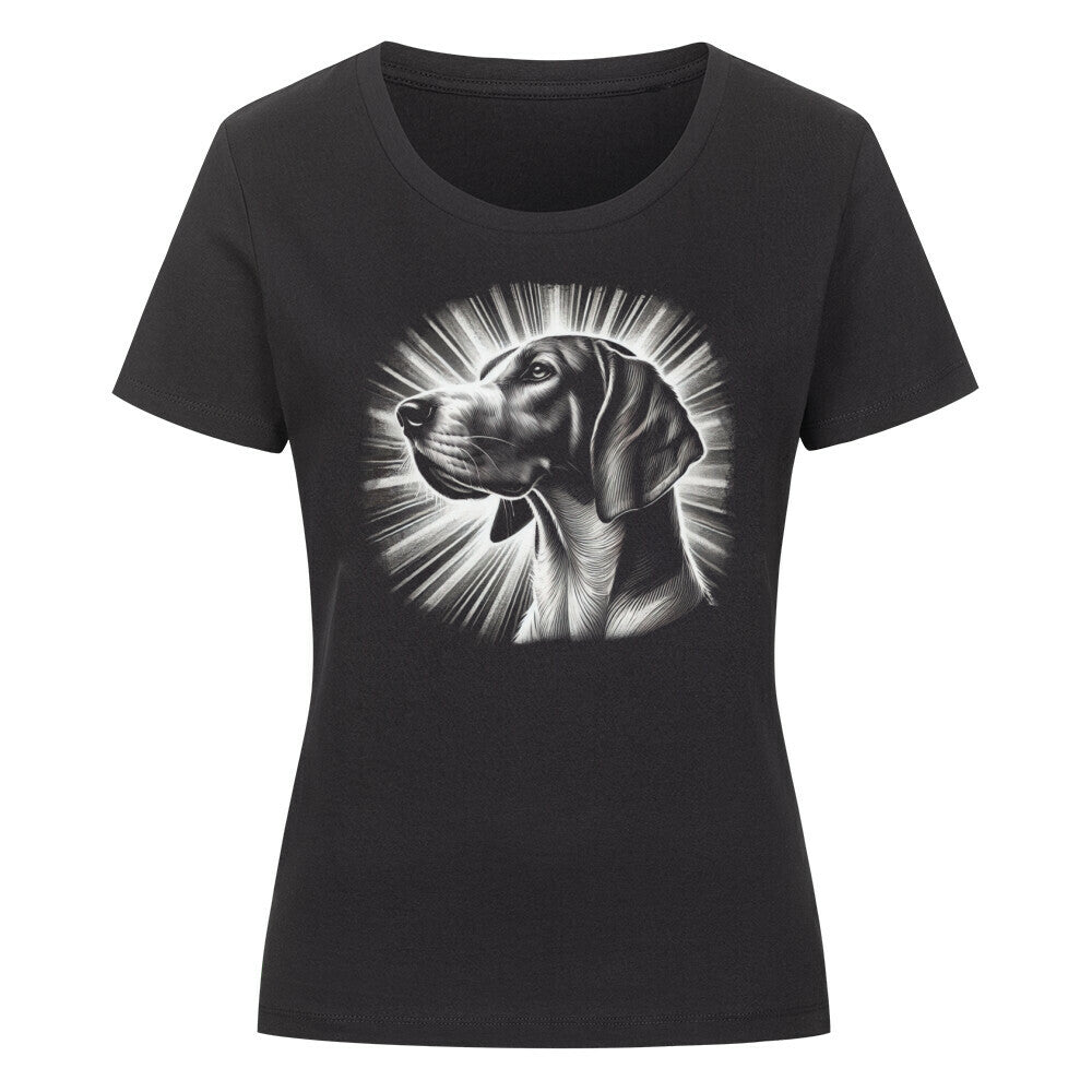Premium Organic Damen-Shirt "English Foxhound - Shine" Schwarz – hunde-shirt.de
