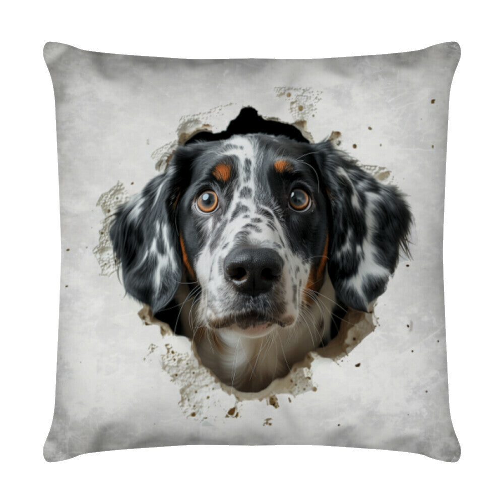 Kissen "English Setter - Look" Weiß – hunde-shirt.de