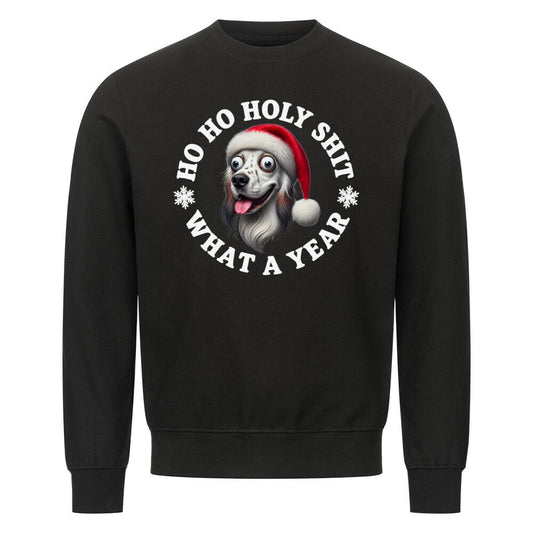 Premium Sweatshirt "English Setter - HO HO..." Schwarz – hunde-shirt.de