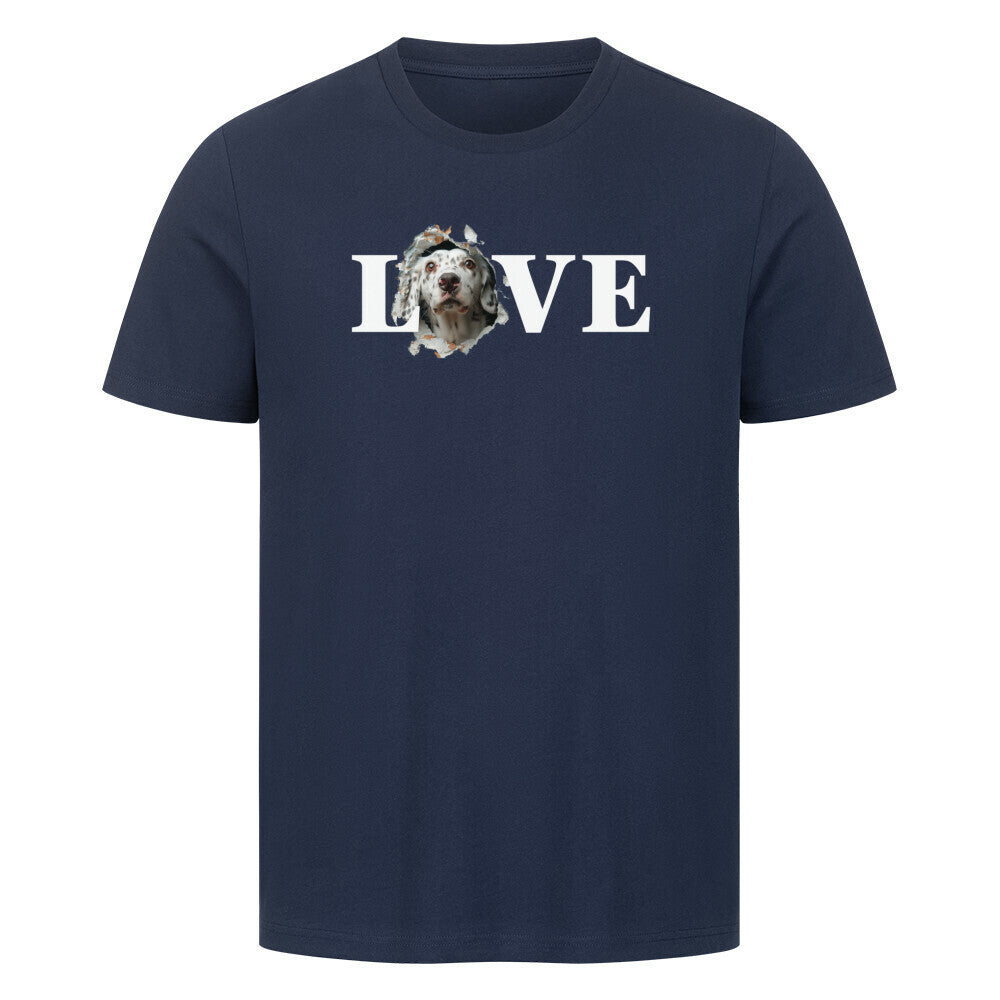 Premium T-Shirt "English Setter - LOVE" French Navy – hunde-shirt.de