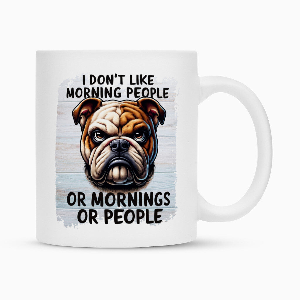 Tasse "American Bulldog - Morning People" Weiß – hunde-shirt.de