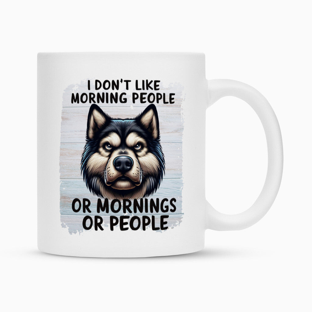 Tasse "Alskan Malamute - Morning People" Weiß – hunde-shirt.de