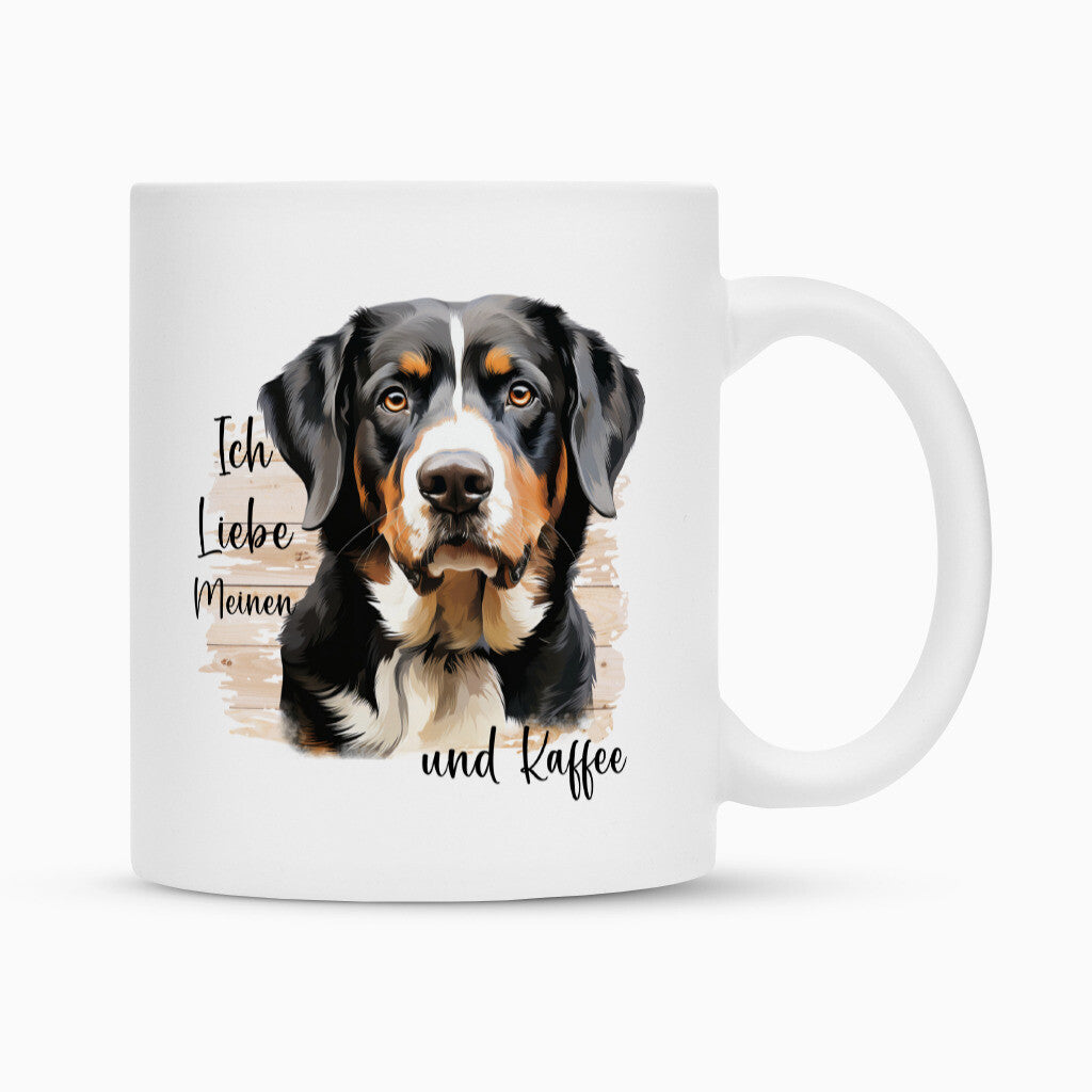 Tasse "Entlebucher Sennenhund - Ich liebe..." Weiß – hunde-shirt.de