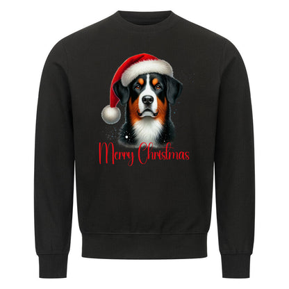 Premium Sweatshirt "Entlebucher Sennenhund - Merry Christmas" Schwarz – hunde-shirt.de