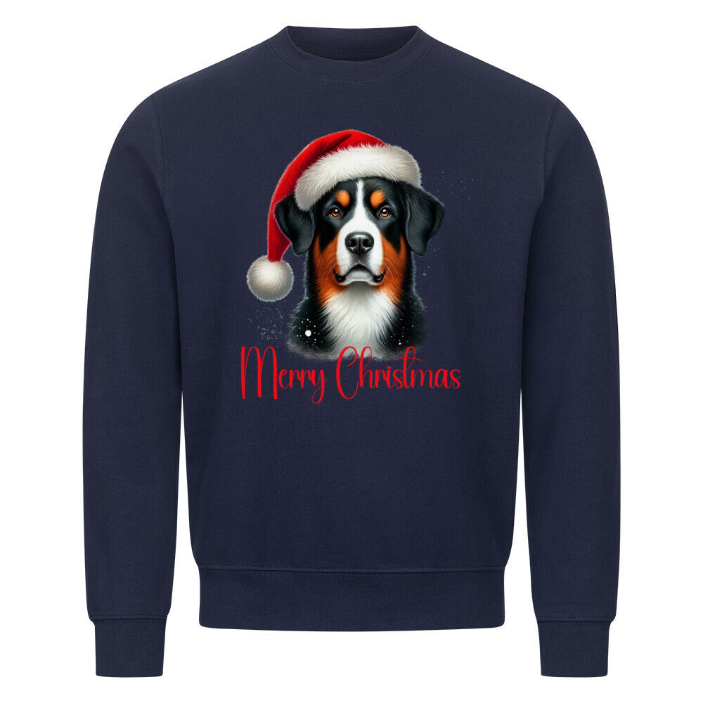 Premium Sweatshirt "Entlebucher Sennenhund - Merry Christmas" Navy Blue – hunde-shirt.de