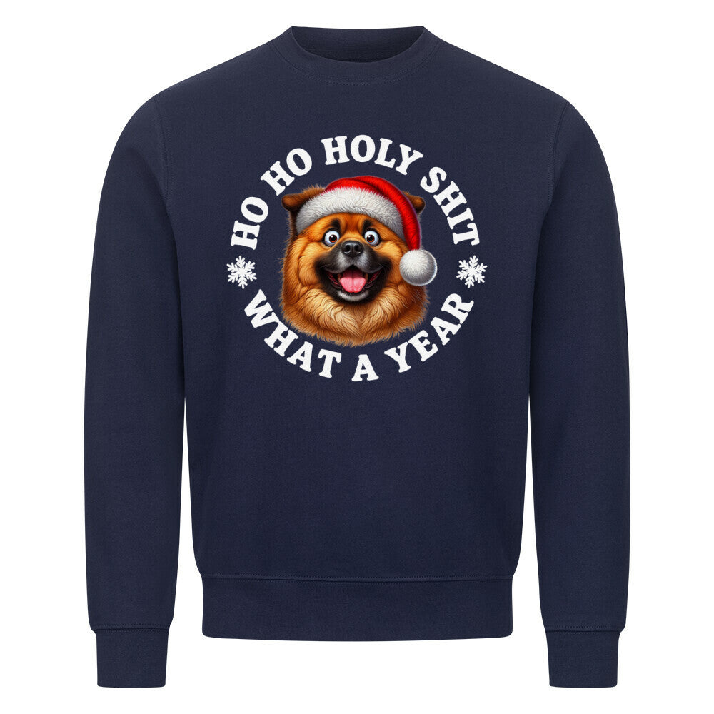 Premium Sweatshirt "Eurasier - HO HO..." Navy Blue – hunde-shirt.de
