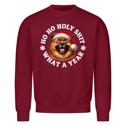 Premium Sweatshirt "Eurasier - HO HO..." Burgunder – hunde-shirt.de