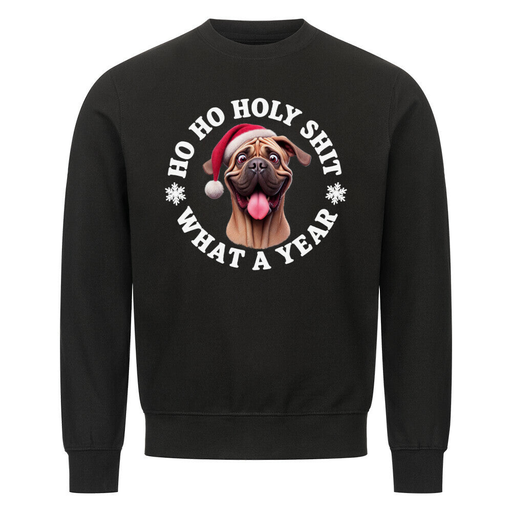 Premium Sweatshirt "Fila Brasileiro - HO HO..." Schwarz – hunde-shirt.de