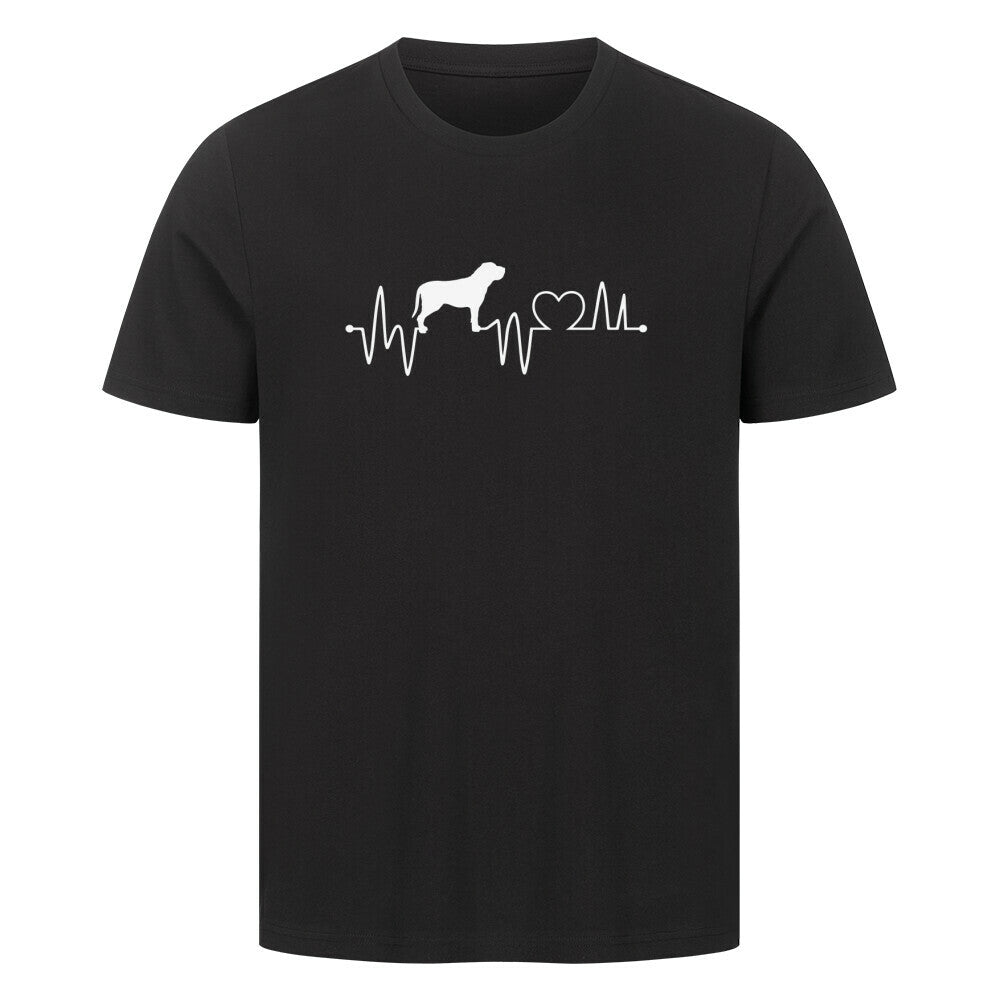 Premium T-Shirt "Fila Brasileiro - Heartbeat" Schwarz – hunde-shirt.de