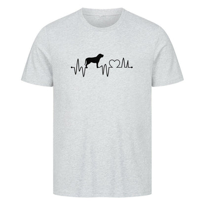 Premium T-Shirt "Fila Brasileiro - Heartbeat" Heather Grey – hunde-shirt.de