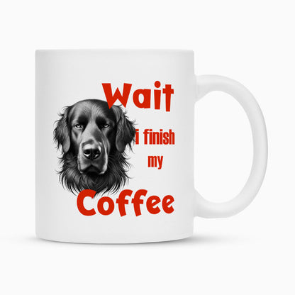 Tasse "Flat Coated Retriever - Wait" Weiß – hunde-shirt.de