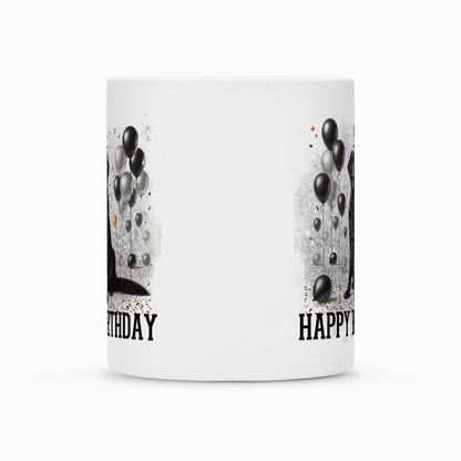 Tasse "Flat Coated ( schwarz ) - Happy Birthday" – hunde-shirt.de