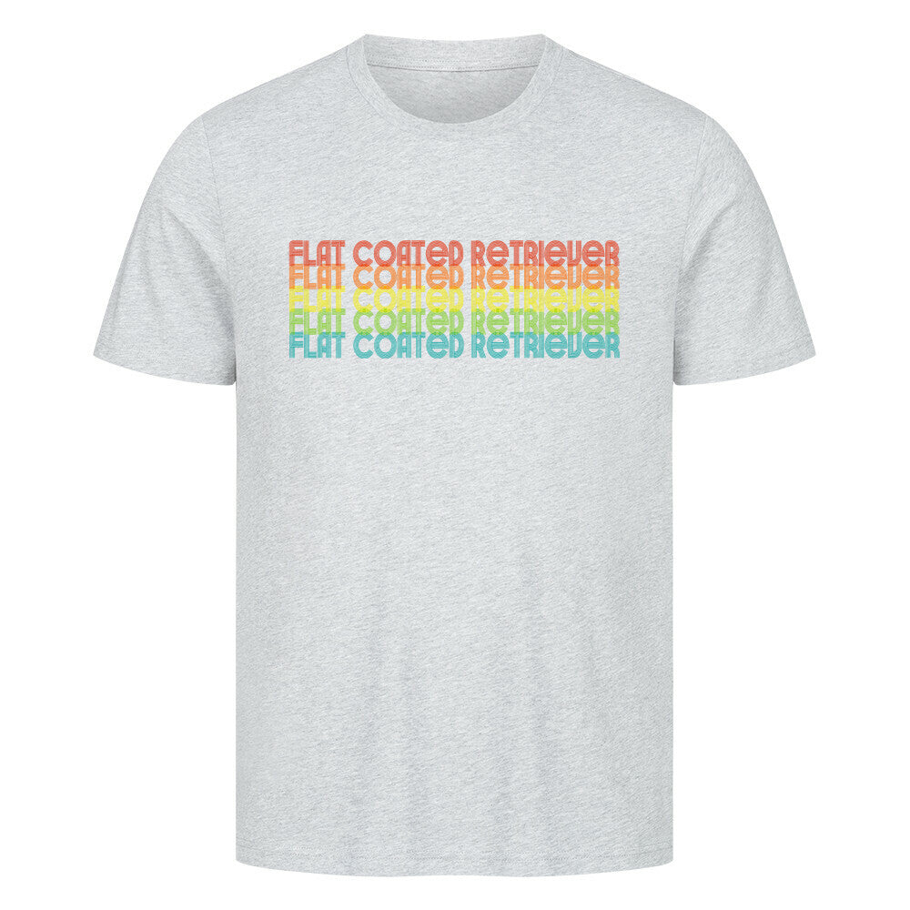 Premium T-Shirt "Flat Coated Retriever - RETRO" Heather Grey – hunde-shirt.de