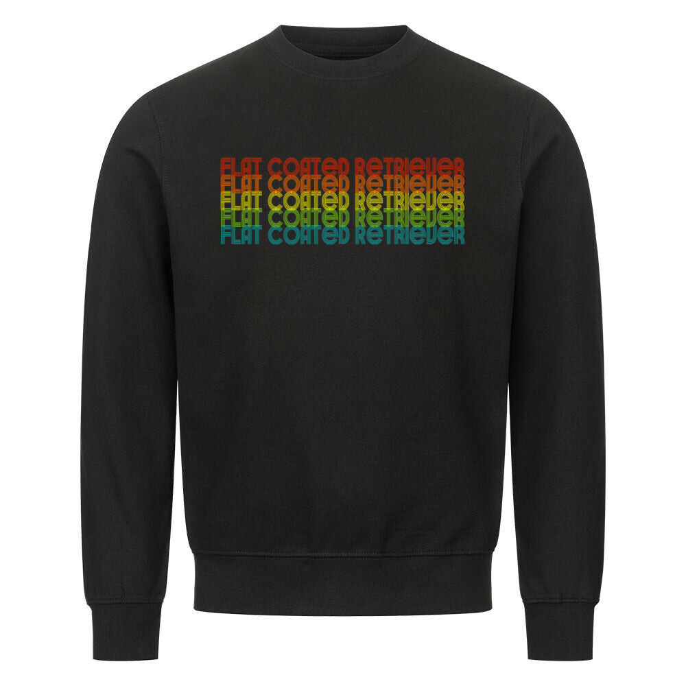 Premium Sweatshirt "Flat Coated Retriever - RETRO" Schwarz – hunde-shirt.de