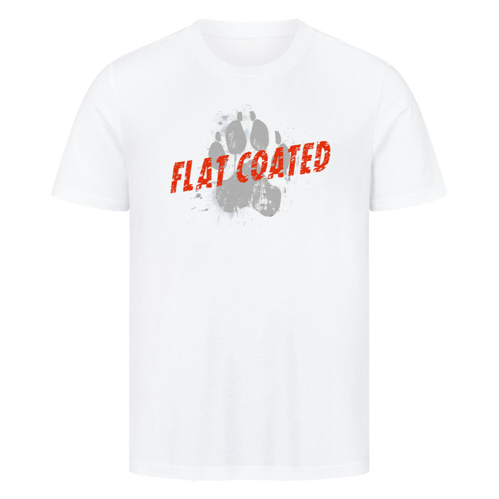 Premium T-Shirt "Flat Coated Retriever - PAW" Weiß – hunde-shirt.de