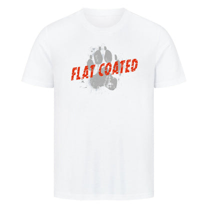 Premium T-Shirt "Flat Coated Retriever - PAW" Weiß – hunde-shirt.de