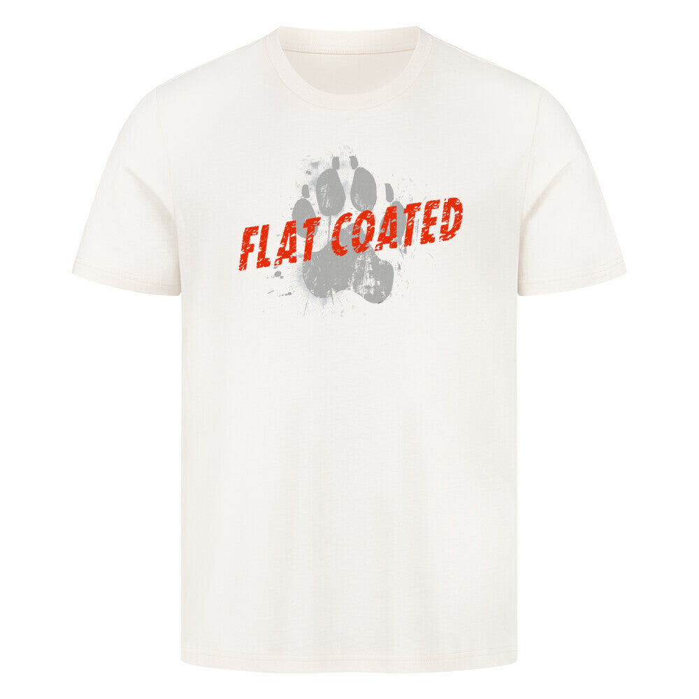 Premium T-Shirt "Flat Coated Retriever - PAW" Natural Raw – hunde-shirt.de