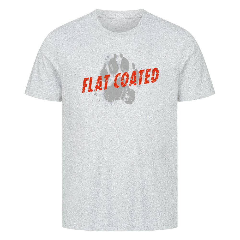 Premium T-Shirt "Flat Coated Retriever - PAW" Heather Grey – hunde-shirt.de