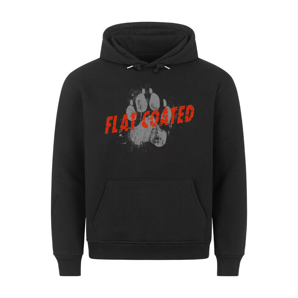 Premium Hoodie "Flat Coated Retriever - PAW" Schwarz – hunde-shirt.de