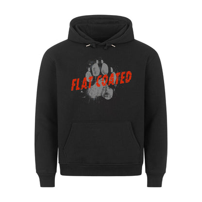 Premium Hoodie "Flat Coated Retriever - PAW" Schwarz – hunde-shirt.de