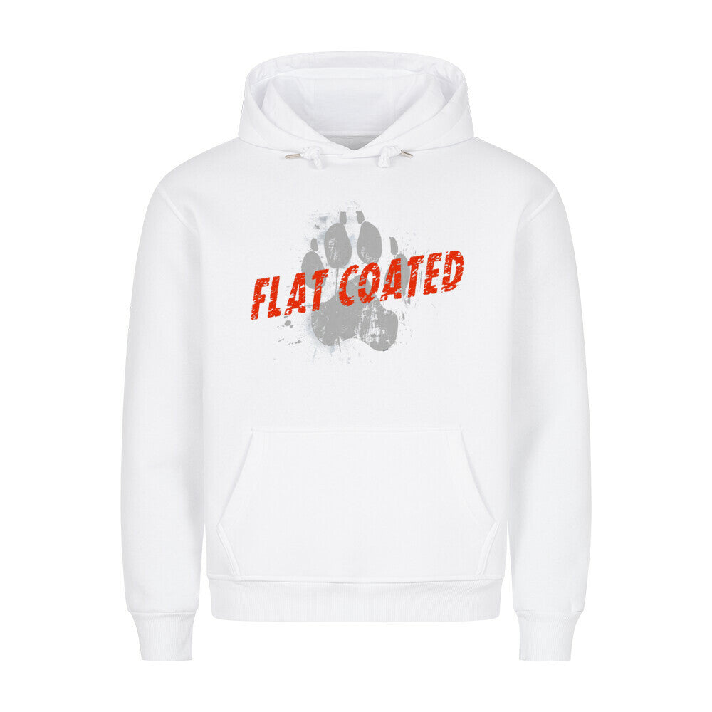 Premium Hoodie "Flat Coated Retriever - PAW" Weiß – hunde-shirt.de