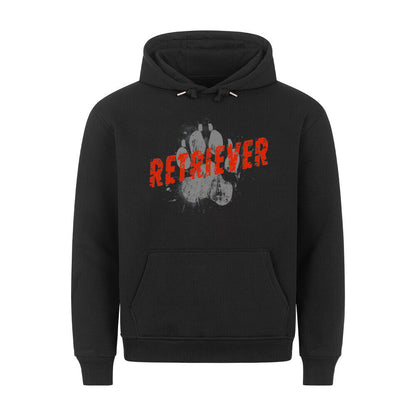 Premium Hoodie "Flat Coated - PAW" Schwarz – hunde-shirt.de