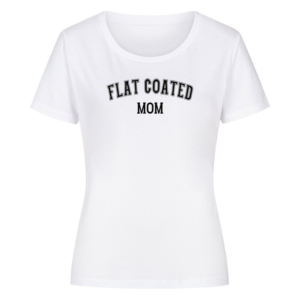 Premium Organic Damen-Shirt "Flat Coated - MOM" Weiß – hunde-shirt.de