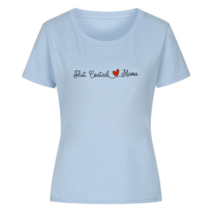 Premium Organic Damen-Shirt "Flat Coated - Mama" Sky Blue – hunde-shirt.de