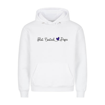 Premium Hoodie "Flat Coated Retriever - Papa" Weiß – hunde-shirt.de