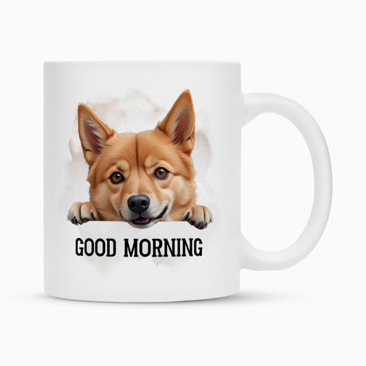Tasse "Finnischer Spitz - Good Morning" Weiß – hunde-shirt.de