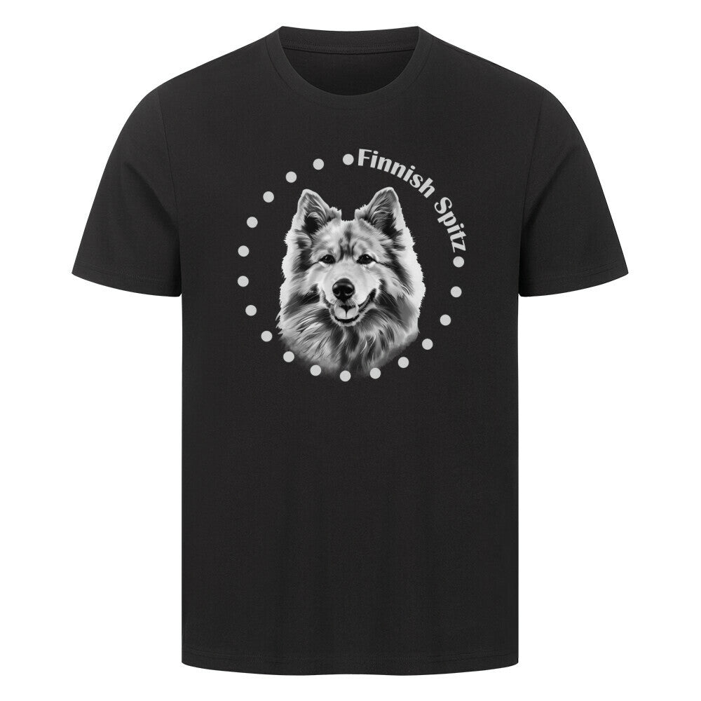 Premium T-Shirt "Finnischer Spitz - Breed" Schwarz – hunde-shirt.de