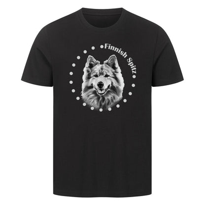 Premium T-Shirt "Finnischer Spitz - Breed" Schwarz – hunde-shirt.de